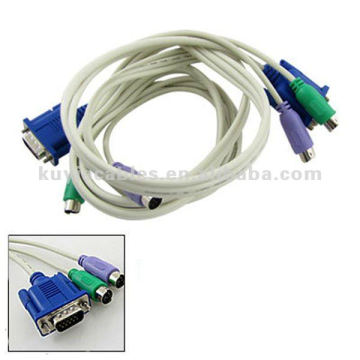 Mouse PS/2 KVM CABLE VGA Male to Male M/M Cable Cord 1.4M Length